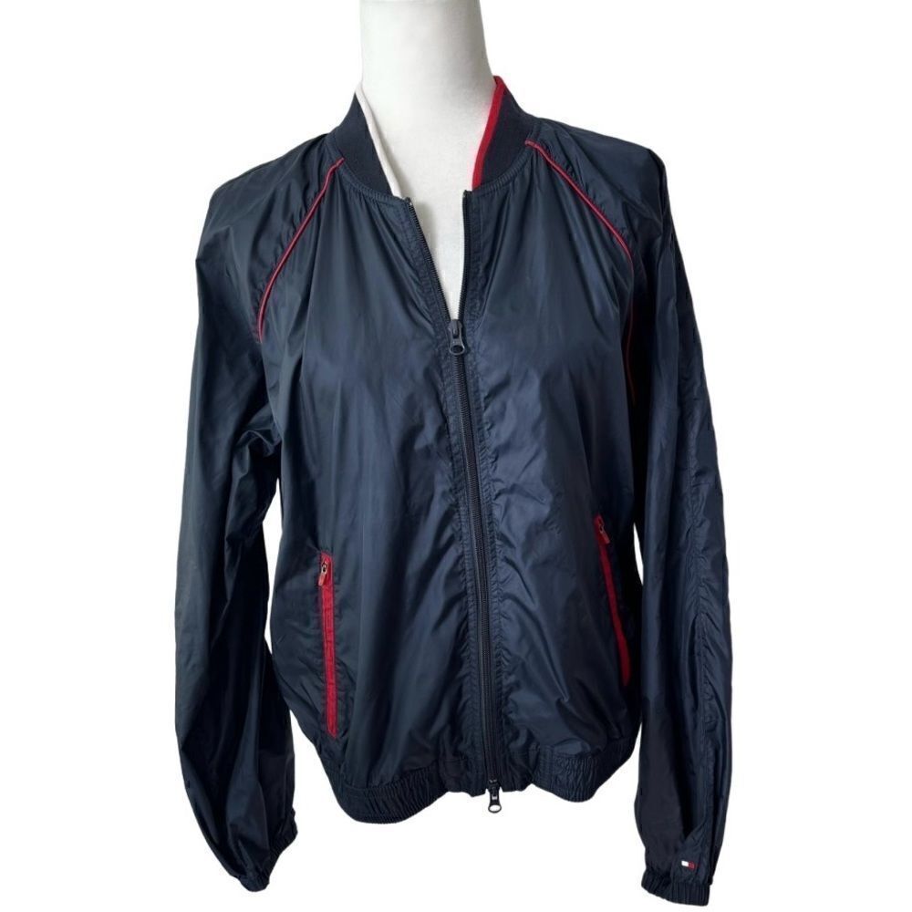 Tommy Hilfiger Blue Nylon Bomber Jacket Size XL